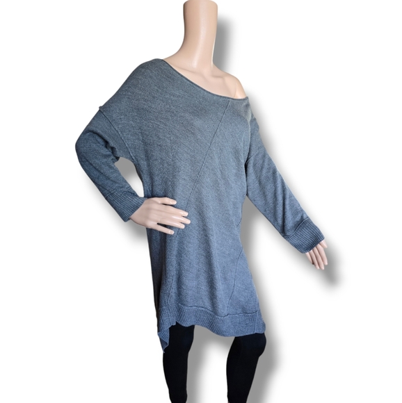 89th & MADISON Women's Gray Asymmetric One-Shoulder Knit Sweater - Picture 5 of 16